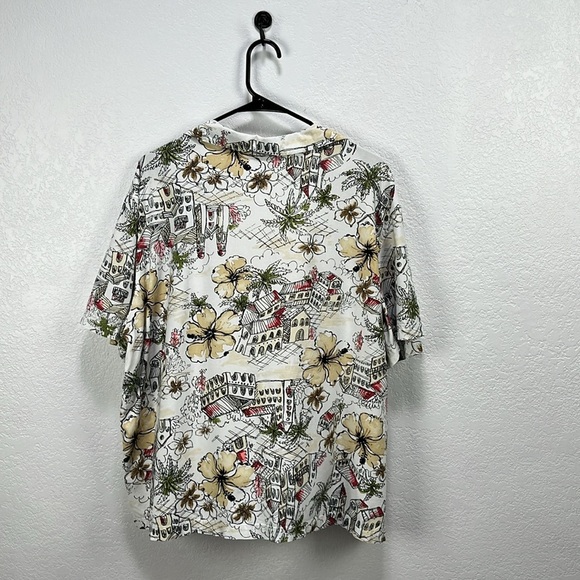 Cathy Daniels Floral Village Blouse Henley Button Down Short Sleeve Size 2X - Picture 7 of 9
